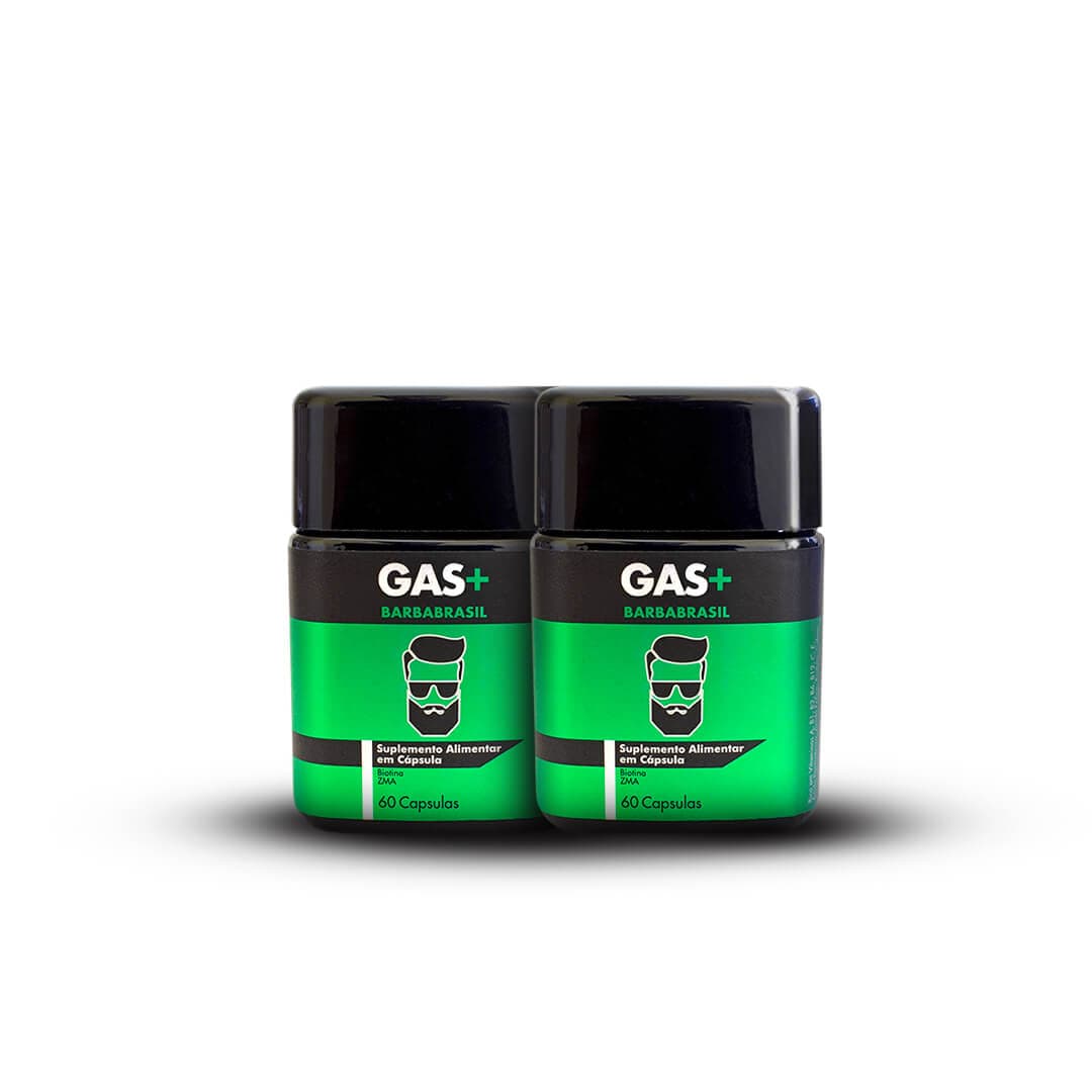GAS + (4 Meses de uso) - Suplemento Capilar - Barba Brasil - Produtos para Barba